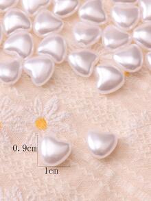 100pcs/set Heart Shaped DIY Bead - White - View 2