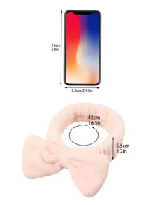 1pc Bow Decor Bath Headband Cute,Pink Accessories Valentine's Day Valentines Hair Band Turban Headband Sweatband Fall Winter Hair Accessories For Women For Vacation Outfits Woman Elegant Scarf Women Bandanas Soft Headwrap Valentines Gift - Dusty Pink - View 4