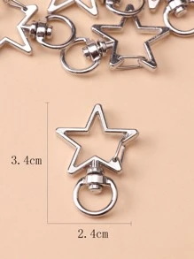 5入組/套星星DIY龍蝦扣 - 銀色 - 查看 2