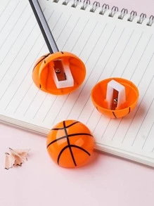 5 piezas Sacapuntas con diseño de baloncesto lápiz moderno portátil para alumno - Amarillo - Ver 4