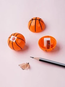 5 piezas Sacapuntas con diseño de baloncesto lápiz moderno portátil para alumno - Amarillo - Ver 2
