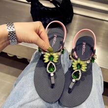 女性平底涼鞋 - 黑色 - 查看 4