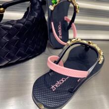 女性平底涼鞋 - 黑色 - 查看 5