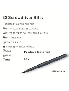 33pcs/set Carbon Steel Precision Screwdriver Set, Special Screwdriver, Magnetic Screwdriver - Grey - View 4