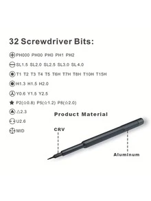 33pcs/set Carbon Steel Precision Screwdriver Set, Special Screwdriver, Magnetic Screwdriver - Grey - View 5