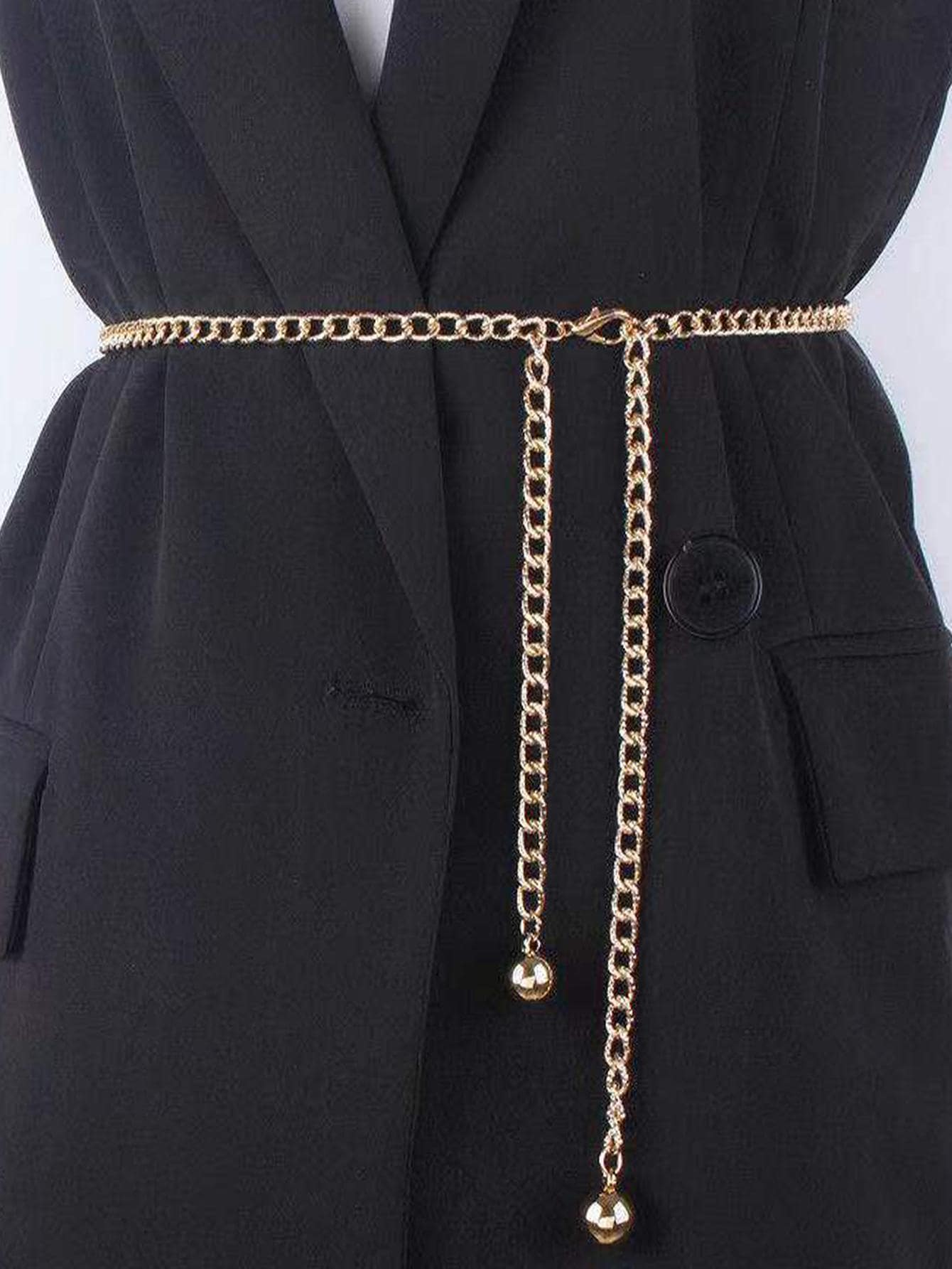 Street Ball Charm Chain Belt Halloween Fall, Autumn, Halloween - Gold - View 1