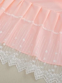 1 Váy Ngủ Ren Trắng, Váy Ngủ Ren Giặt Nước Phong Cách Đơn Giản Phù Hợp Với Phòng Ngủ Cho Tất Cả Các Mùa (Chỉ Váy Ngủ, Không Bao Gồm Vỏ Gối) - Màu Hồng  San hô - Xem 7