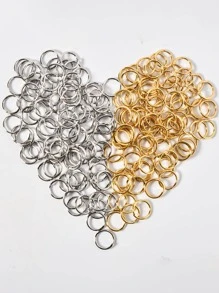 200 cái/bộ Vòng Tròn Phụ Kiện Trang Sức Tự Làm - Màu Bạc Cổ - Xem 3