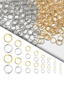 200 cái/bộ Vòng Tròn Phụ Kiện Trang Sức Tự Làm - Màu Bạc Cổ - Xem 7