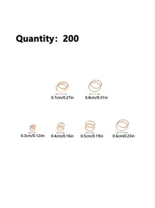 200 件多尺寸开口环、单环铁环、O 形环、C 形环连接环，适用于 DIY 珠宝制作，KC 金 - 金色 - 查看 8