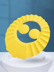 洗发沐浴防护软帽，适合洗发时佩戴，保护头发，婴儿沐浴帽，浴室装饰，夏季适用 - 黃色 - 查看 3