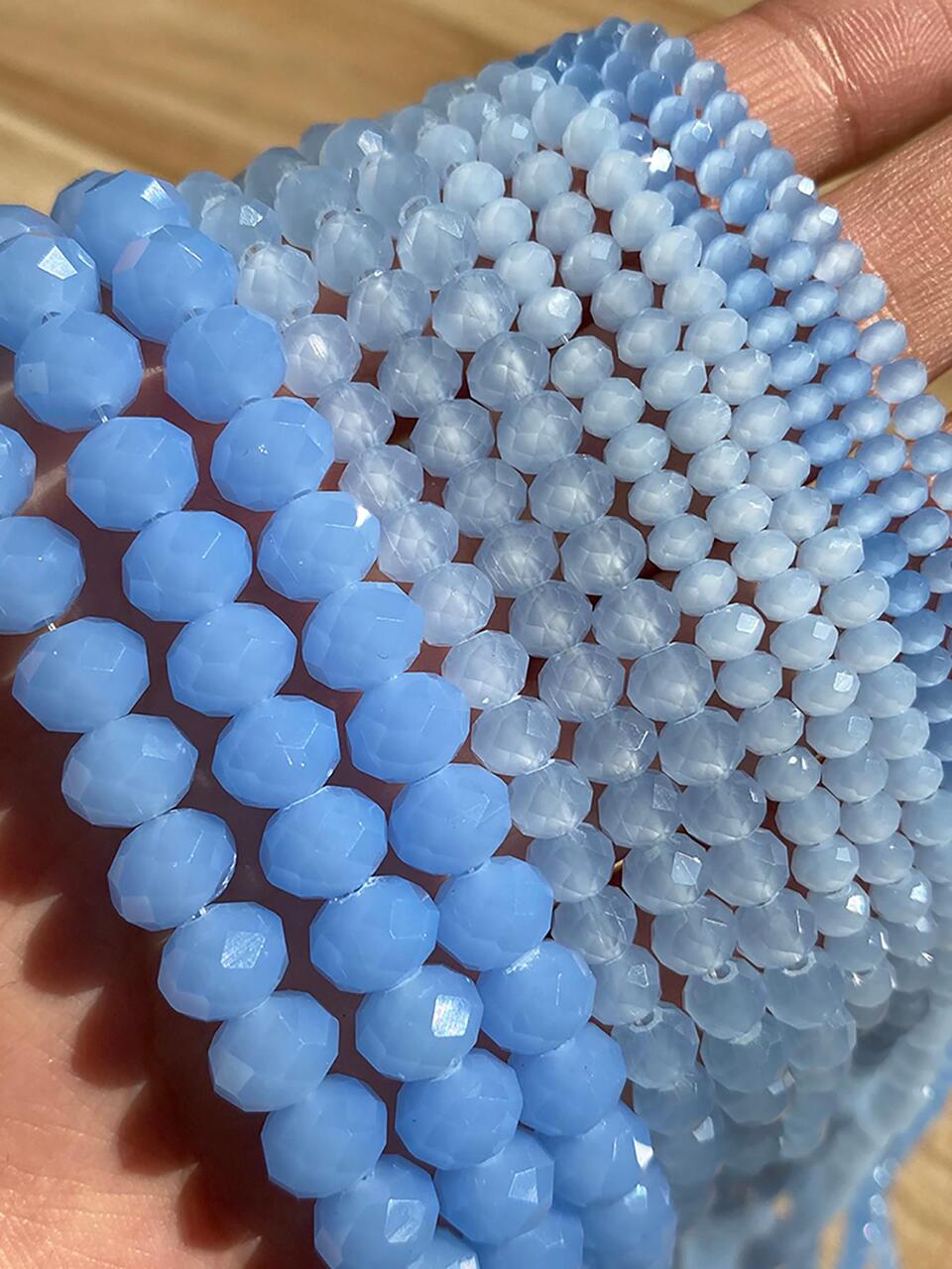 1strand 3-8mm Multicolor Faceted Glass Beads & Austria Crystal Round Loose Beads For Diy Bracelet Making