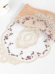 1pc/6pcs Lace Doily Placemat Embroidered Placemats Floral Cutwork Lace Vase Pads Table Centerpiece Table Topper Vintage Home Office Table Decoration For Restaurants/Cafes - Grey - View 7