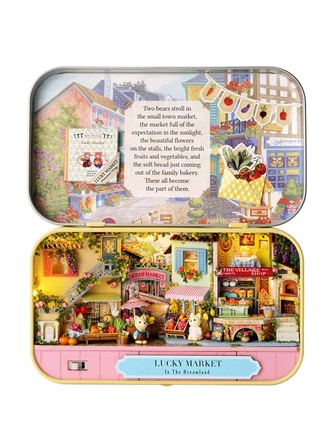 1 boîte Bloc de construction à motif de dessin animé, décoration de chambre