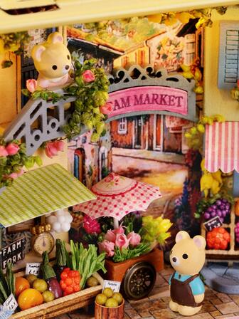 1box Cartoon Design Building Block Room Decoration