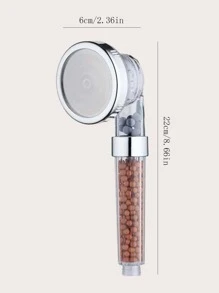 Cabezal de ducha de aumento de presión de 1 pieza, rociador de ducha de mano de filtración - transparente - Ver 2