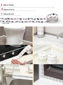 1 cuộn Nhãn dán niêm phong sàn đồ họa khẩu hiệu - trắng - Xem 3