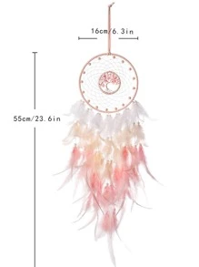 1 pieza Decoración de plumas rosa dulce, decoración de pared de habitación grande hecha a mano con plumas, decoración del hogar para dormitorio, decoración creativa, regalo festivo - Rosa - Ver 7