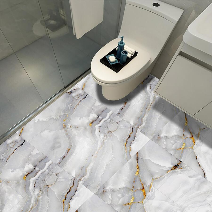 10pcs/set Removable PVC Floor Sticker, Fashionable Graphic Self-adhesive Peel Stick Floor Tile For Home Decoration - Multicolor - View 1