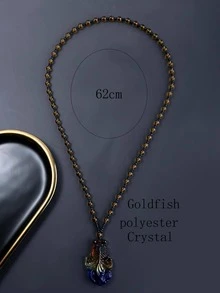 1pc High-End Men's And Women's Colorful Goldfish Pendant Necklace, Best Gift For Friends And Family - Colorful - View 4