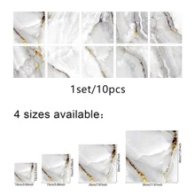 10pcs/set Removable PVC Floor Sticker, Fashionable Graphic Self-adhesive Peel Stick Floor Tile For Home Decoration - Multicolor - View 5