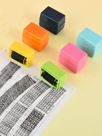 1pc Solid Color Roller Stamp, Modern Portable Roller Stamp For Home