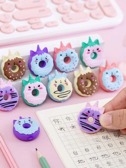 1片甜甜圈形橡皮擦，可愛學生便攜式橡皮擦