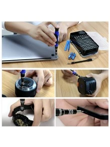 138 合 1 DIY 維修套件，精密螺絲起子套裝螺絲起子工具套件，相容於 iPhone、平板電腦、手錶、相機維修等，配有迷你扳手和螺絲拆卸器 - 藍色 - 查看 10