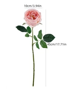 1pc Simulated Moisturizing Austin Rose ,Wedding Decoration Photo Prop Dining Table Decoration Floral Artificial Flowers - Pink - View 4