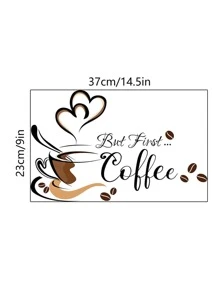 1 Peça Padrão De Xícara De Café Adesivo De Cozinha