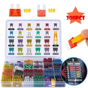 300pcs Car Fuses Assortment Kit Blade Fuse  Automotive Fuses  Set 2A 3A 5A 7.5A 10A 15A 20A 25A 30A 35A 40A