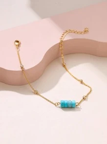 綠松石裝飾手環 - 藍色 - 查看 1