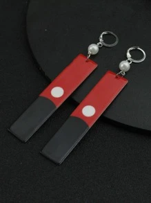 Men Faux Pearl Decor Drop Earrings, For Jewelry Gift And Party