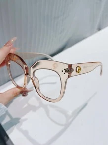 Clear Frame Eyeglasses - Champagne - View 3