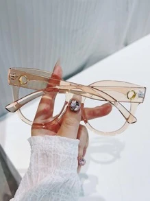 Clear Frame Eyeglasses - Champagne - View 2