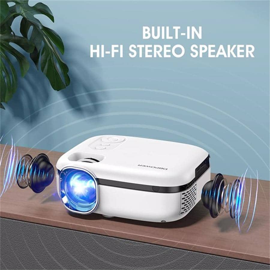 RD823 White WiFi Mini Projector with 8500L Brightness and Support for