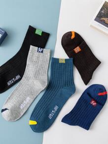 Men Letter Graphic Crew Socks