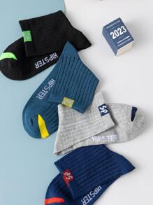 Men Letter Graphic Crew Socks