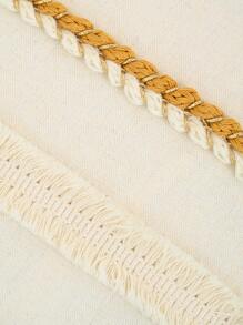 1pc Polyester Tassel Braided Pillowcase Or Lumbar Pillow Cover