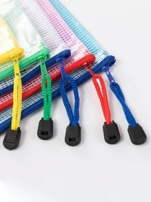 1pc Random Color File Bag. Minimalist Portable File Bag For School, Office - Multicolor - View 1