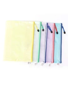 1pc Random Color File Bag. Minimalist Portable File Bag For School, Office - Multicolor - View 4