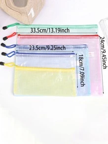 1pc Random Color File Bag. Minimalist Portable File Bag For School, Office - Multicolor - View 2