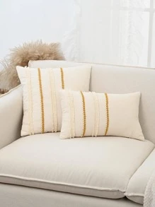 1pc Polyester Tassel Braided Pillowcase Or Lumbar Pillow Cover