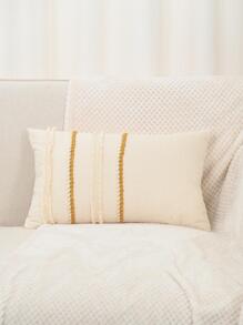 1pc Polyester Tassel Braided Pillowcase Or Lumbar Pillow Cover