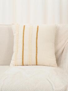 1pc Polyester Tassel Braided Pillowcase Or Lumbar Pillow Cover