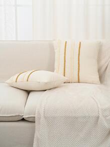 1pc Polyester Tassel Braided Pillowcase Or Lumbar Pillow Cover