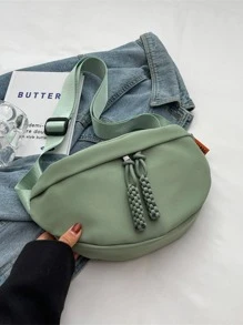 Green Fanny Pack With Zipper Minimalist - Green - View 3