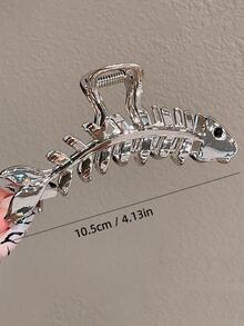 Fish Bone Design Hair Clip - Silver - View 3