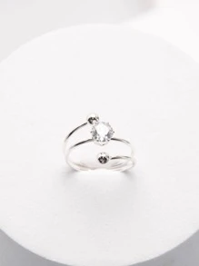 Vòng bít trang trí bằng đá rhinestone - Bạc - Xem 1