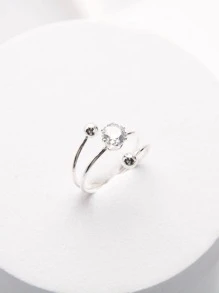 Vòng bít trang trí bằng đá rhinestone - Bạc - Xem 2